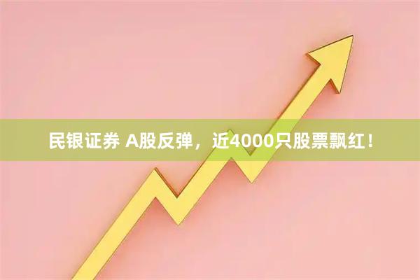 民银证券 A股反弹，近4000只股票飘红！