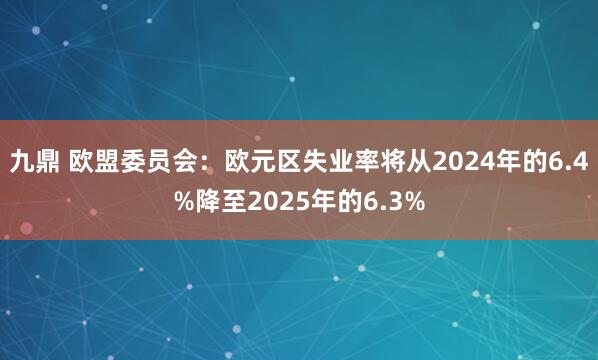 九鼎 欧盟委员会：欧元区失业率将从2024年的6.4%降至2025年的6.3%
