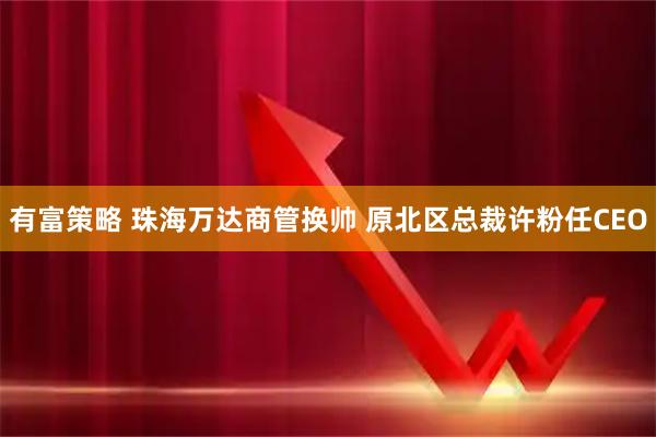 有富策略 珠海万达商管换帅 原北区总裁许粉任CEO